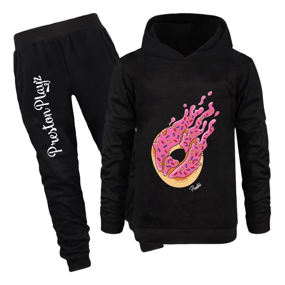 Flame Hoodie and Pants Tracksuit PrestonPlayz Boys Girls Outfit Set Kids Game Pullover & Joggers Birthday Clothing Gift