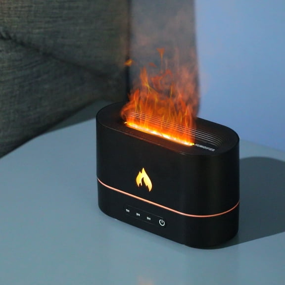 Flame Humidifier Cool Mist Humidifier with Simulated Ice Flame Light Effect, Ultra Quiet Air Humidifier for Bedroom, Office, Home, Aesthetic Room Decor Gift