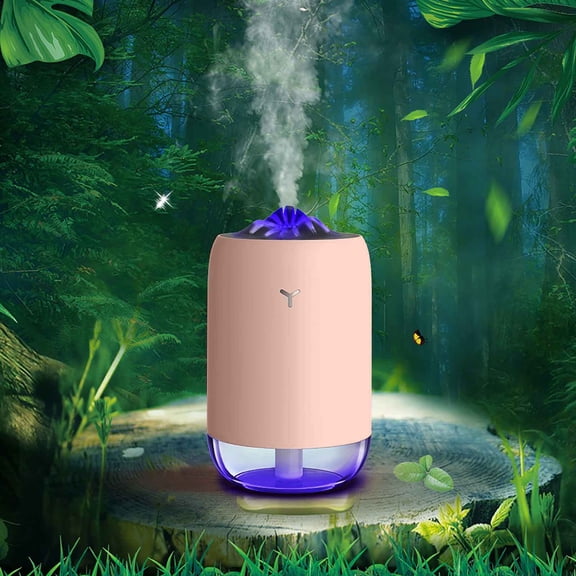 Flame Humidifier USB, Mini Portable Car Aromatherapy Sprayer with 260ml Capacity, Auto Shut Off Night Hydration Diffuser, Silent 36dB Mist Maker for Desk and Bedroom