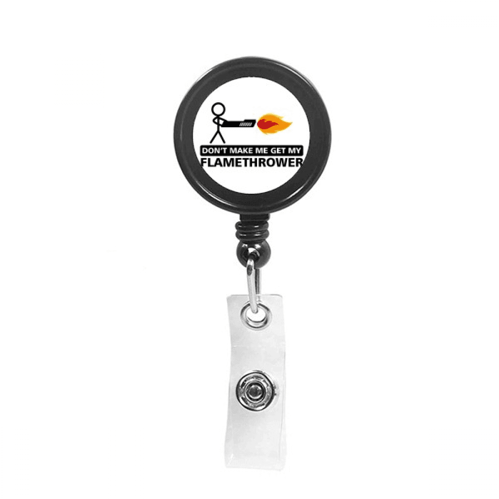Flame Instrument Line Man Retractable Keychain Badge Holder ID Badge