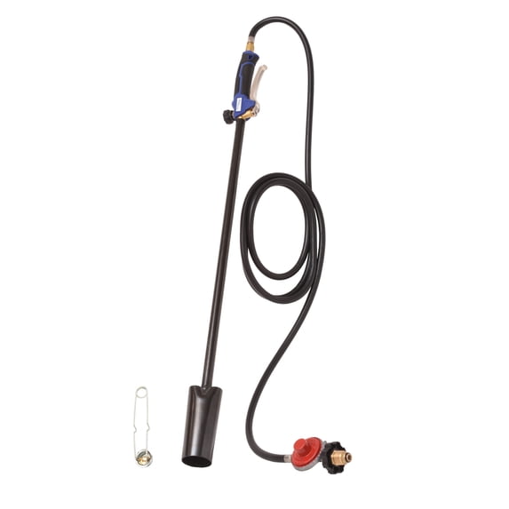Flame King 100,000 Btu Heavy-Duty Adjustable Flame Propane Weed Burner Torch,10-Ft Hose & Regulator