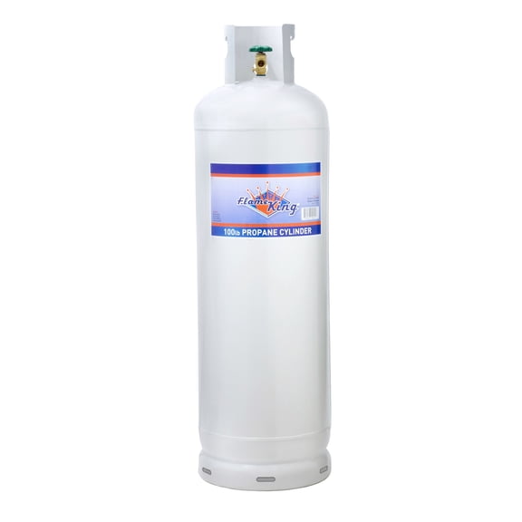 Flame King 100LB Empty Steel Propane Tank, Propane Cylinder with POL Valve and Collar, Universal, White