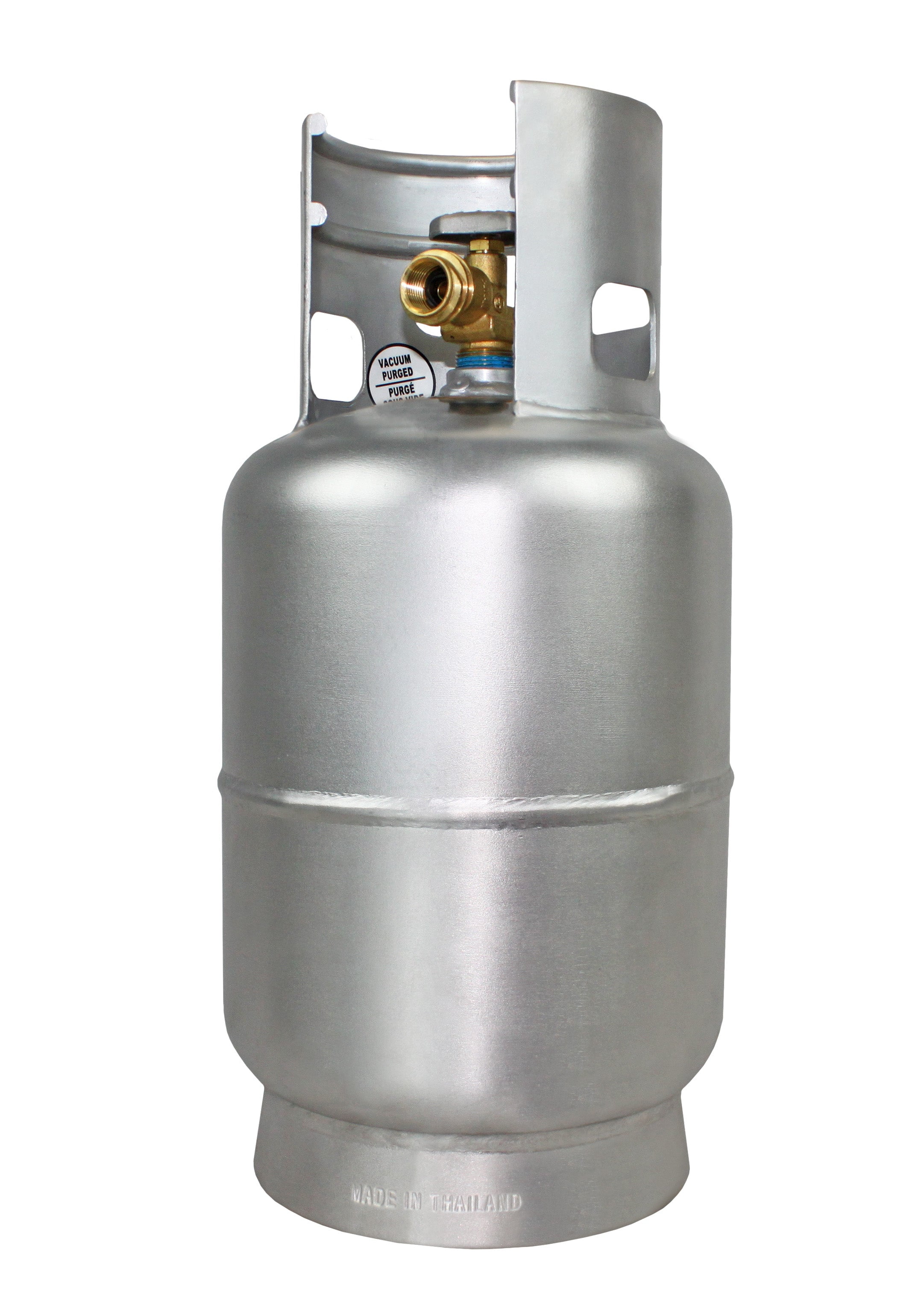 Flame King 10lb Aluminum Propane Tank with OPD Valve, Corrosion-Resistant, Outdoor Grilling and RV Use - Silver