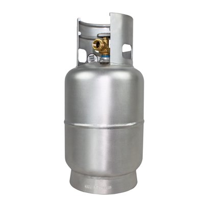 Flame King 10lb Aluminum Propane Tank with OPD Valve, Corrosion-Resistant, Outdoor Grilling and RV Use - Silver