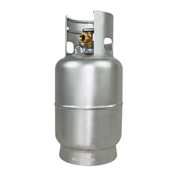 Flame King 10lb Aluminum Propane Tank with OPD Valve, Corrosion-Resistant, Outdoor Grilling and RV Use - Silver