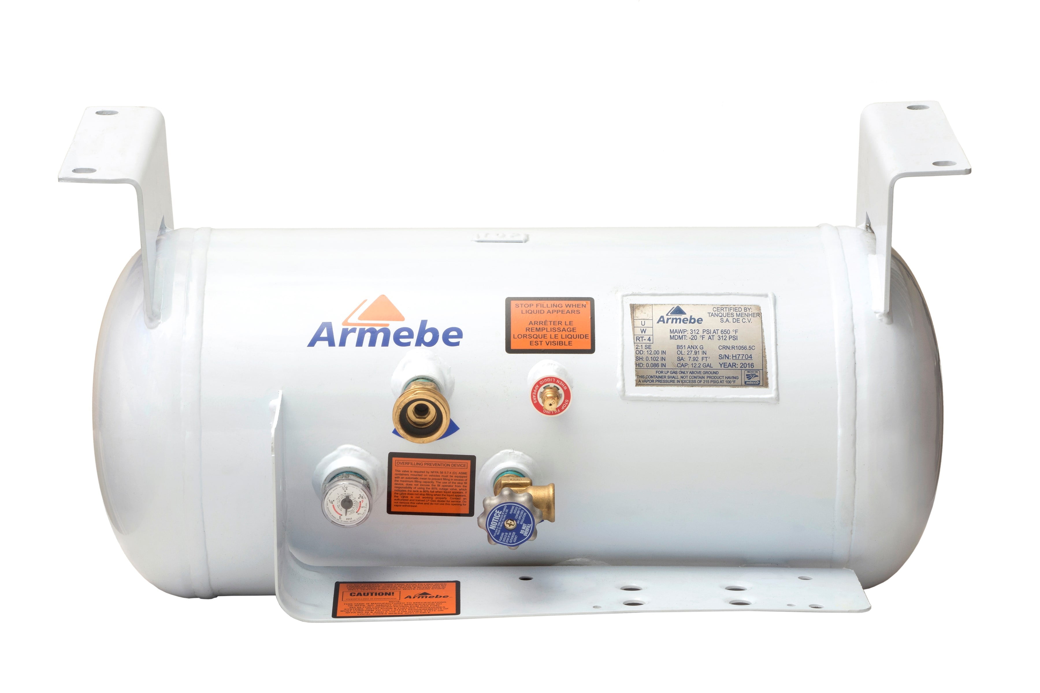 Flame King 12.2 Gallon Horizontal Propane Tank, 12" x 28", for RVs and Trailers, 1 Count
