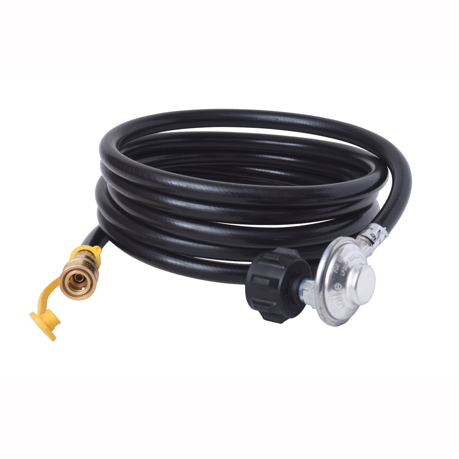 Flame King 12FT 90° Low-Pressure Propane Regulator Quick Connect Hose for RVs, Grills & Heaters