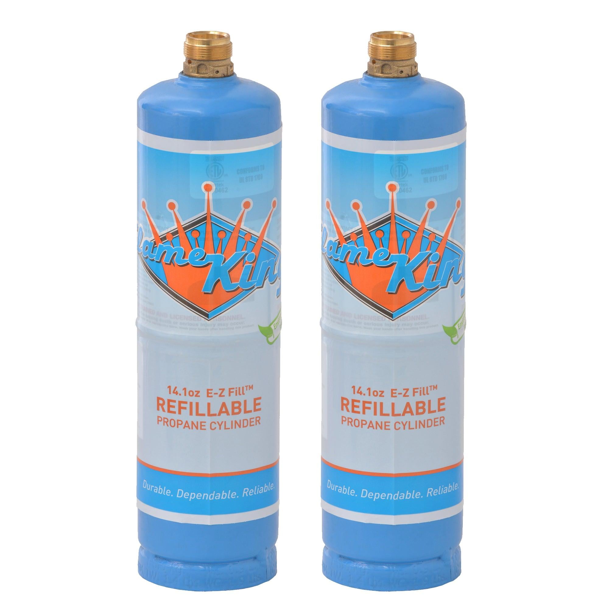 Flame King Three 1 lb. Refillable Propane Cylinders with Refill