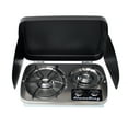 thumbnail image 1 of Flame King 2 Burner Built-in RV Trailer Stove with Windshield, 1 of 8
