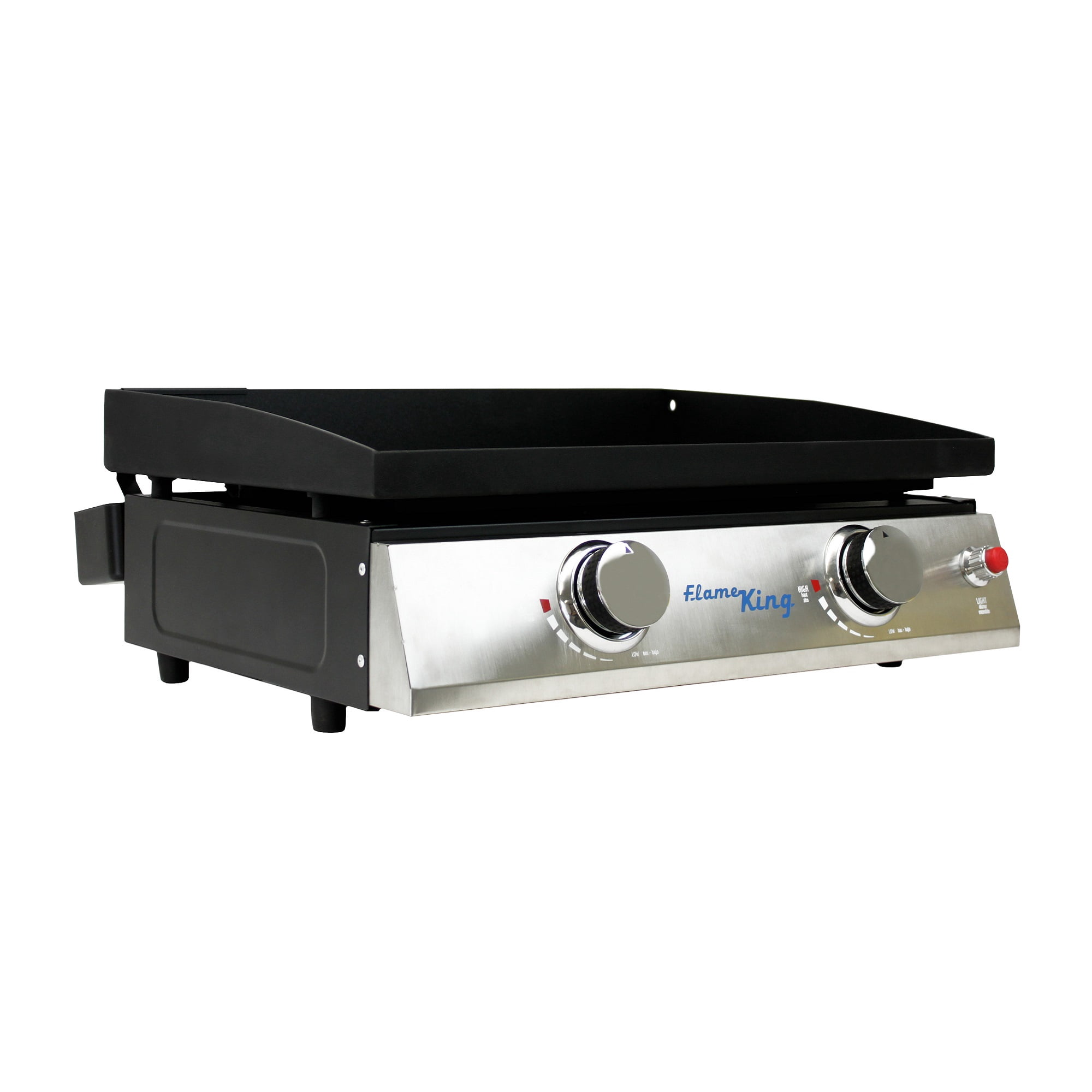 Flame King 2-Burner Propane FlatTop Tabletop Cast Iron Grill Griddle for Outdoor Cooking