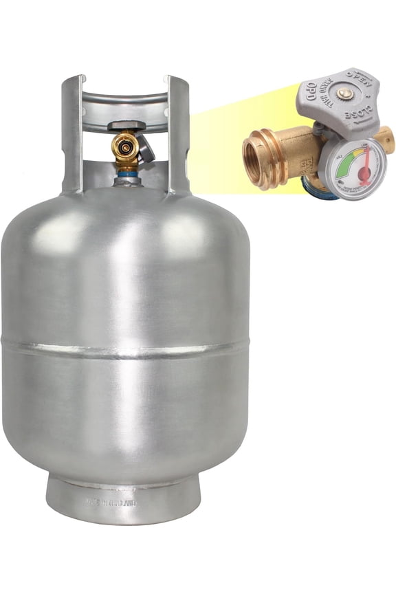 20LB Aluminum Propane Tank with Gauge & OPD Valve, Corrosion-Resistant Rust-Free Design