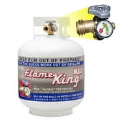 Flame King 20LB. Propane Cylinder with Type 1 Overfill Protection Device Valve and Built-In Gauge (Ships Empty)