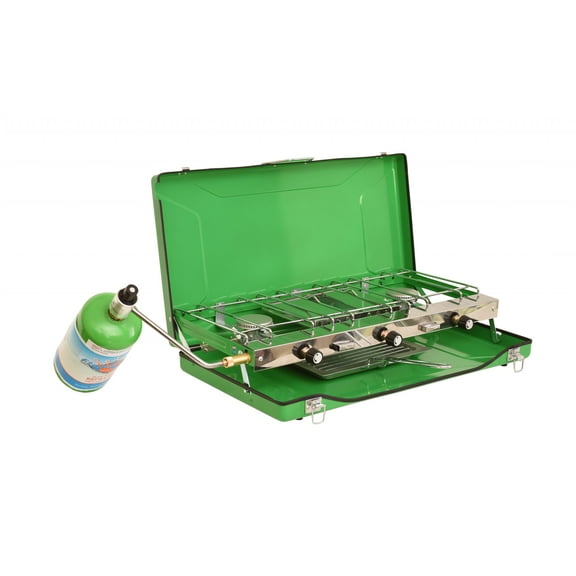 Flame King 3-Burner Portable Camping Stove Grill, Great for Outdoor Cooking, Backpacking