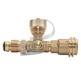 thumbnail image 1 of Flame King 4-Port Tee Propane Adapter POL Inlet 1/4 Inverted Female Flare Inlet QCC CGA600, 1 of 5
