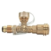 Flame King 4-Port Tee Propane Adapter POL Inlet 1/4 Inverted Female Flare Inlet QCC CGA600