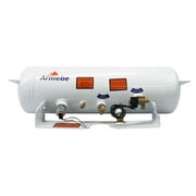 Flame King 5.9 Gallon ASME Horizontal Steel Propane Tank with Remote Fill and Bleeder Fittings, Pressure Relief Valve, and Solenoid Service Valve