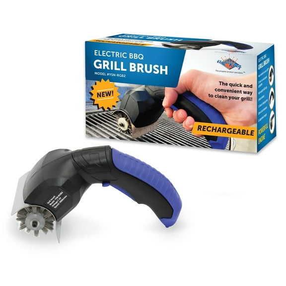Flame King Cordless Electric Grill Cleaning Brush, Stainless Steel Bristles, Bbq Grill Cleaner
