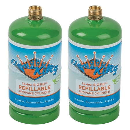 Flame King Refillable 1LB (16.4 oz) Empty Propane Tank, Safe and Legal Refill Option, DOT Compliant