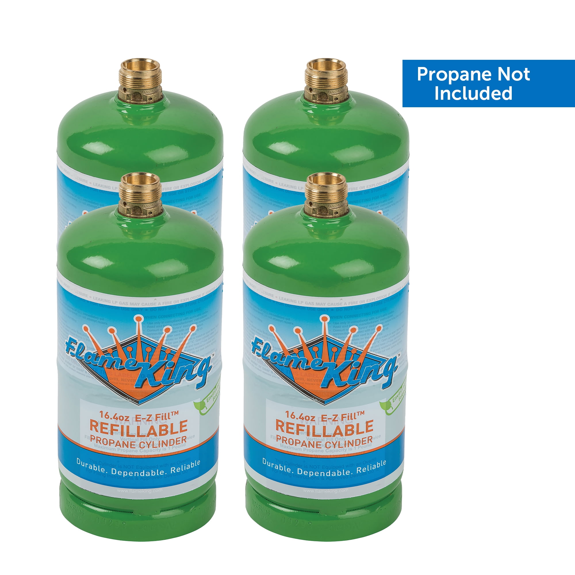 Flame King Eco-Friendly Refillable Empty 1LB Propane Tank LP Cylinder DOT Compliant (4-pack)
