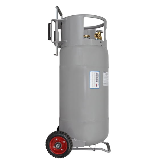 Flame King 40LB Empty Horizontal & Vertical Propane Tank LP Cylinder with Dolly Cart Wheels