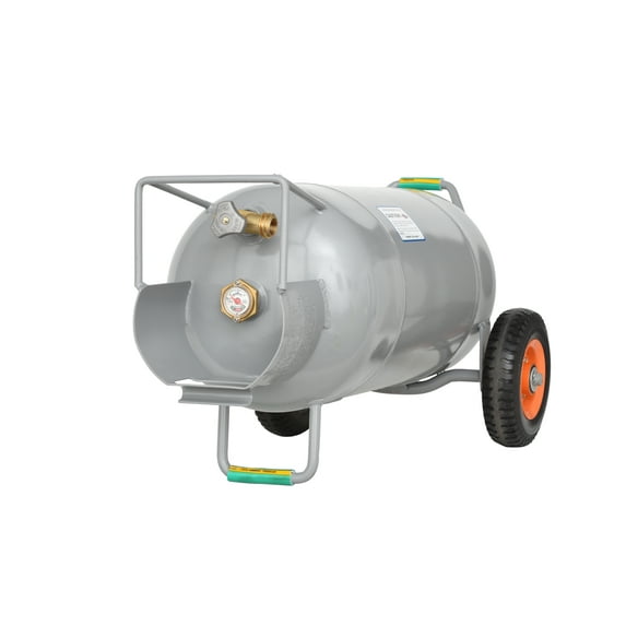 Flame King Empty LP Propane Cylinder Tank with 2 Wheels Dolly Cart, Welded Steel, 40 lbs