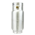 thumbnail image 1 of Flame King Empty Lightweight Aluminium Silver Forklift Propane Tank with Built-In Gauge, 33.5 Lbs, 1 of 12
