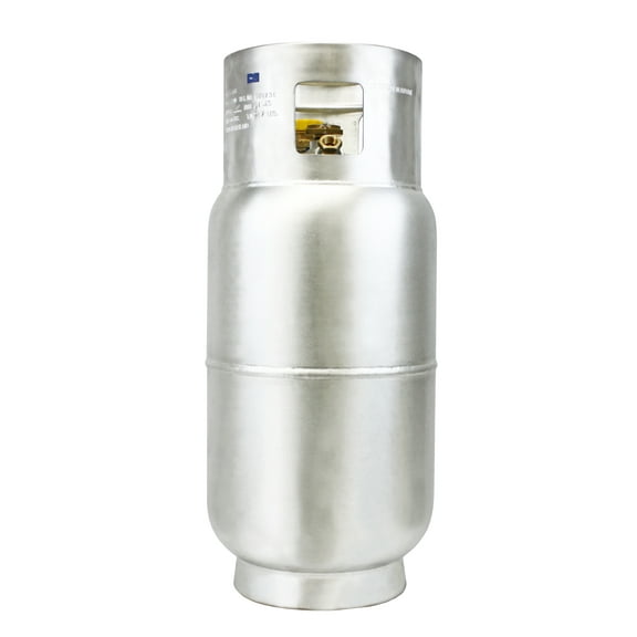 Flame King Empty Lightweight Aluminium Silver Forklift Propane Tank with Built-In Gauge, 33.5 Lbs