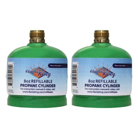 Flame King FK-0.5LB-2 Refillable Empty Propane Cylinder Tank for Small Propane Lamps, Lanters and Camp Stoves (2-pack)