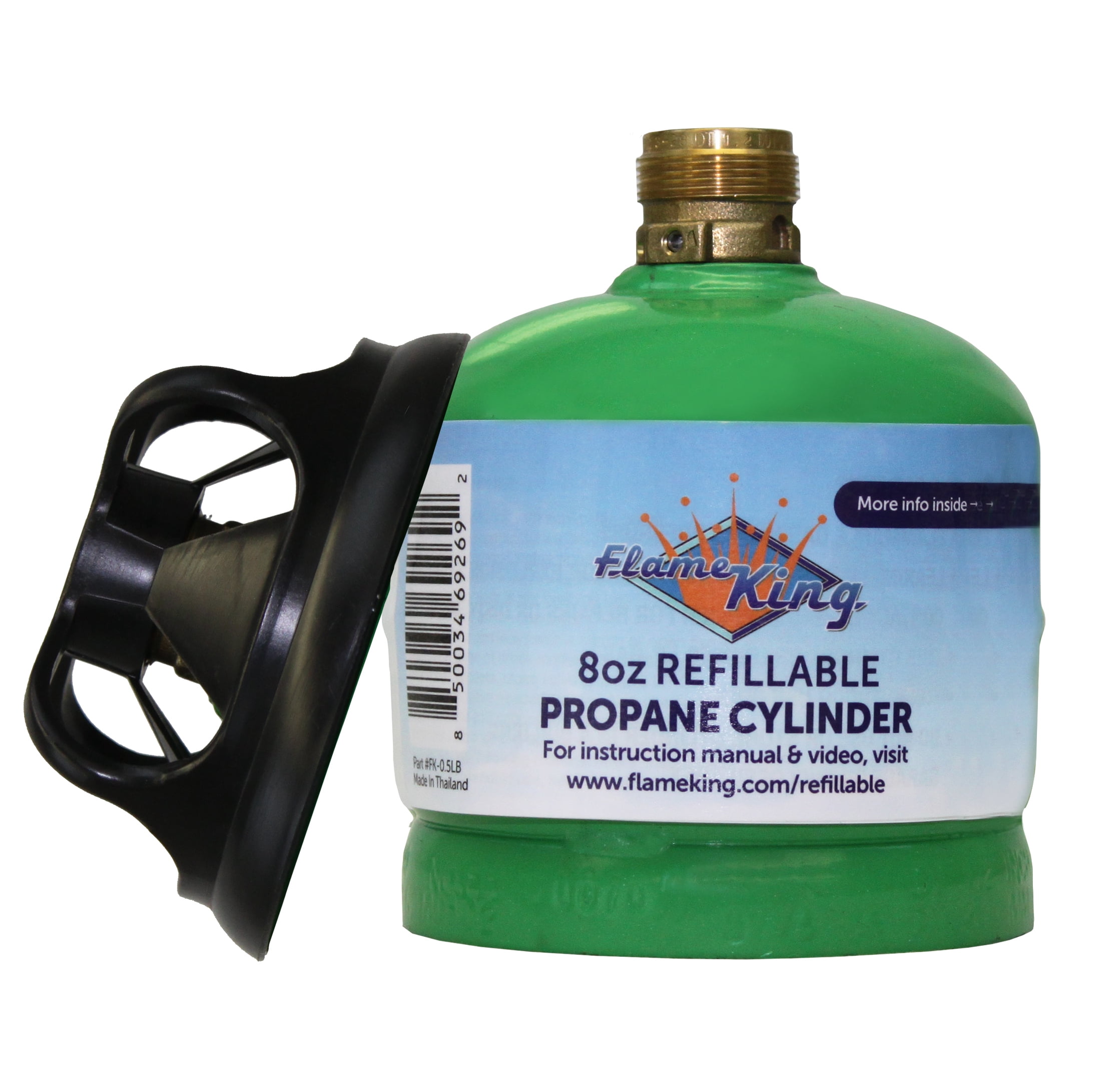 Flame King 1/2LB Refillable Empty Propane Tank for Propane Lamps, Lanterns and Camp Stoves