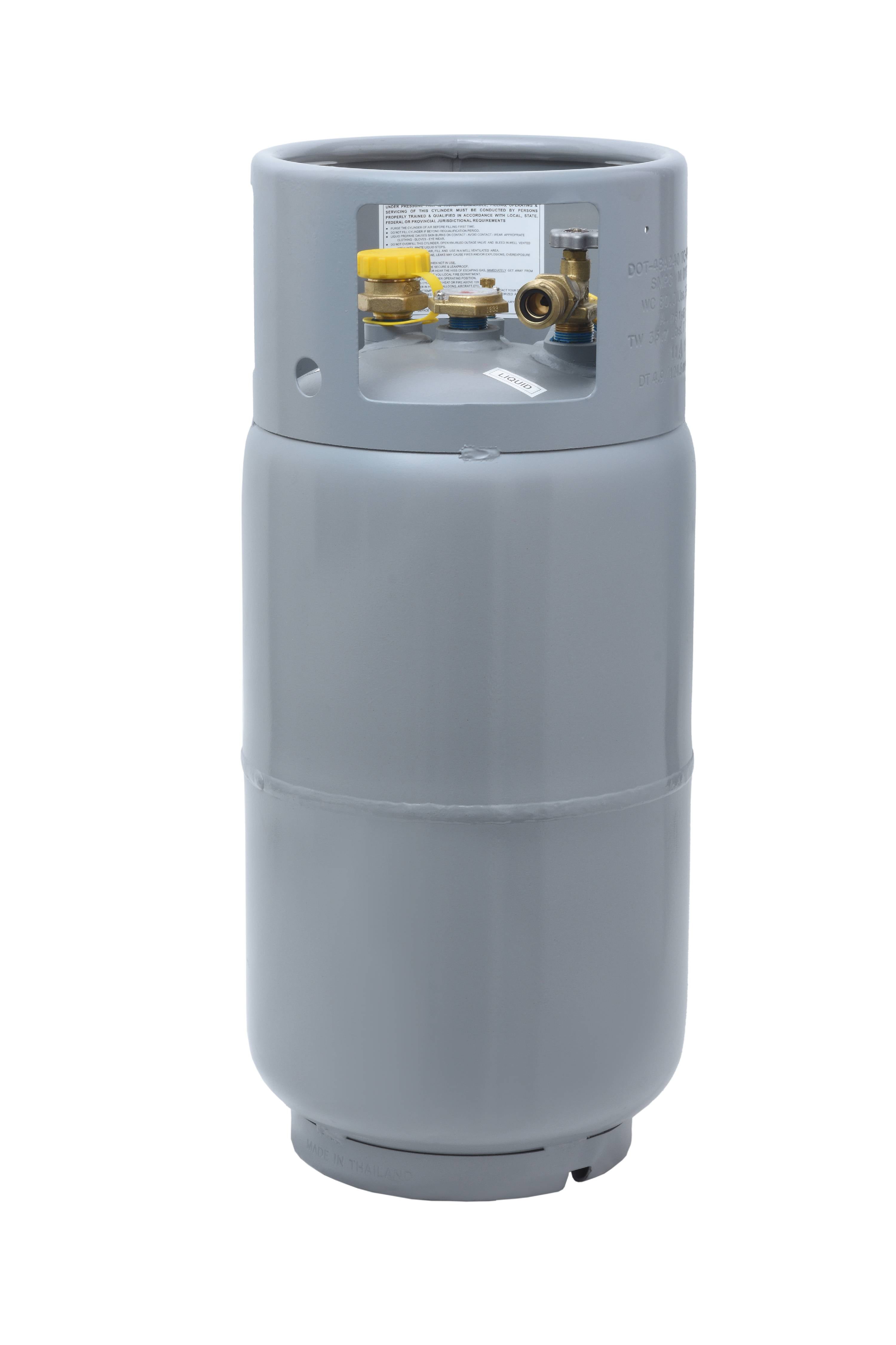 Flame King Stainless Steel Forklift Propane Tank Cylinder with Built-in Gauge, Gray, 33.5 0 lbs