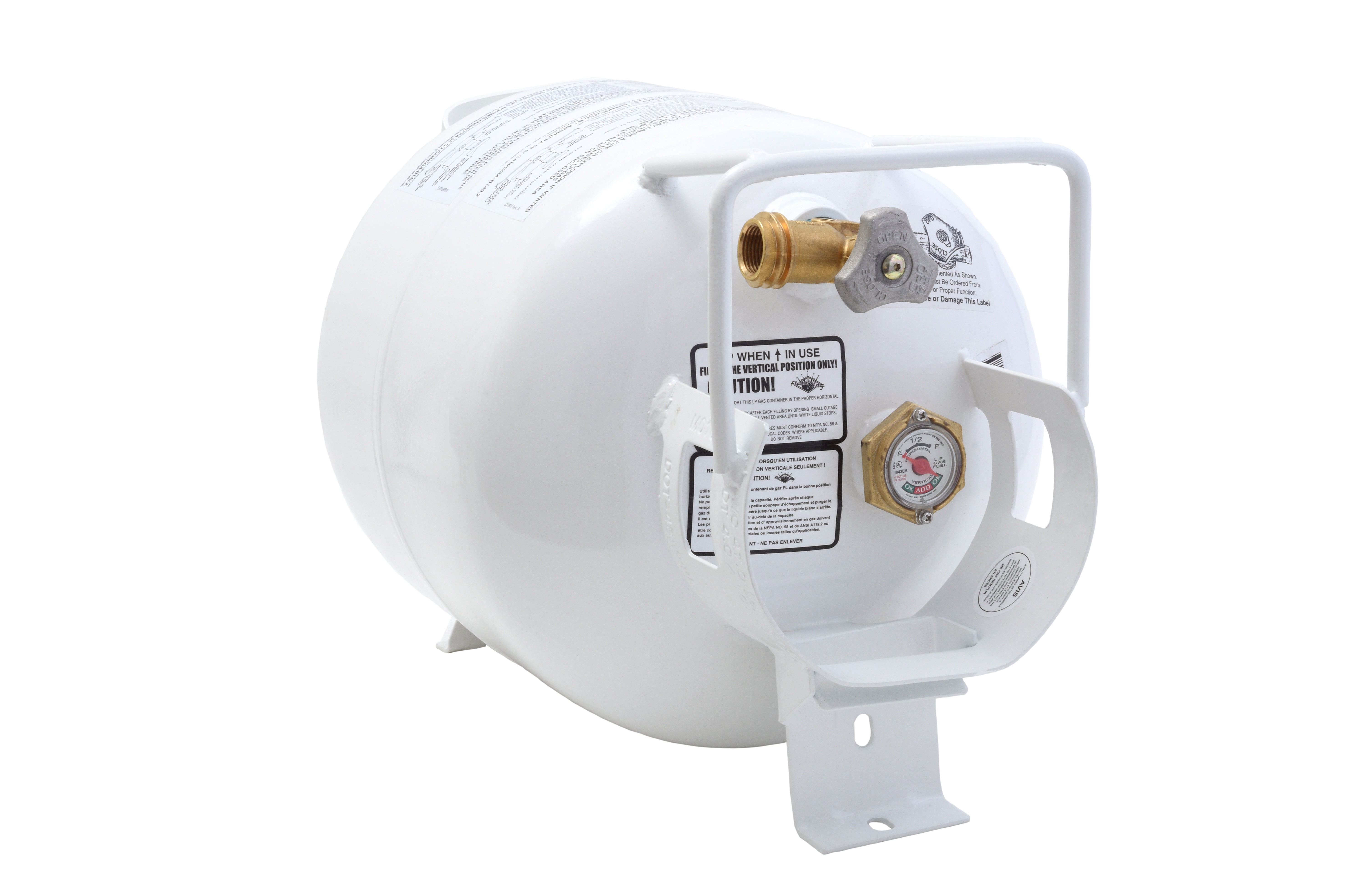 Flame King 20LB Empty Steel Horizontal Propane Tank Cylinder with Opd & Built-in Gauge