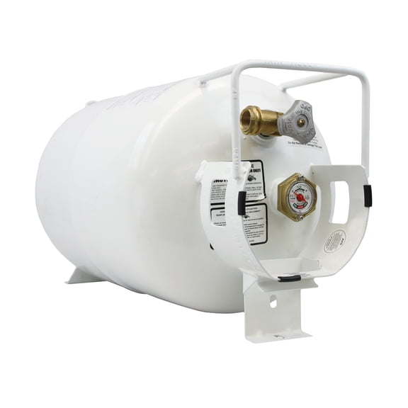 Flame King Empty Steel Horizontal Propane Tank Cylinder with OPD & Built-in Gauge, 30 Lbs