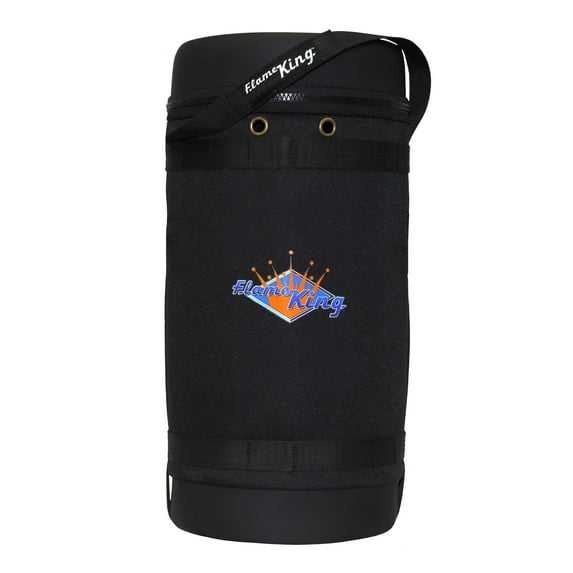 Flame King Insulated Gas Hauler for 10lb Propane Tank, Protective Carry Case for BBQs, Camping, Tailgating, Black