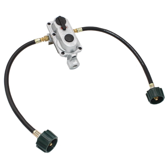 Flame King KT15ACR6 2-Stage Auto Changeover LP Propane Gas Regulator w/ 15-inch Pigtails for RVs, Vans, Trailers