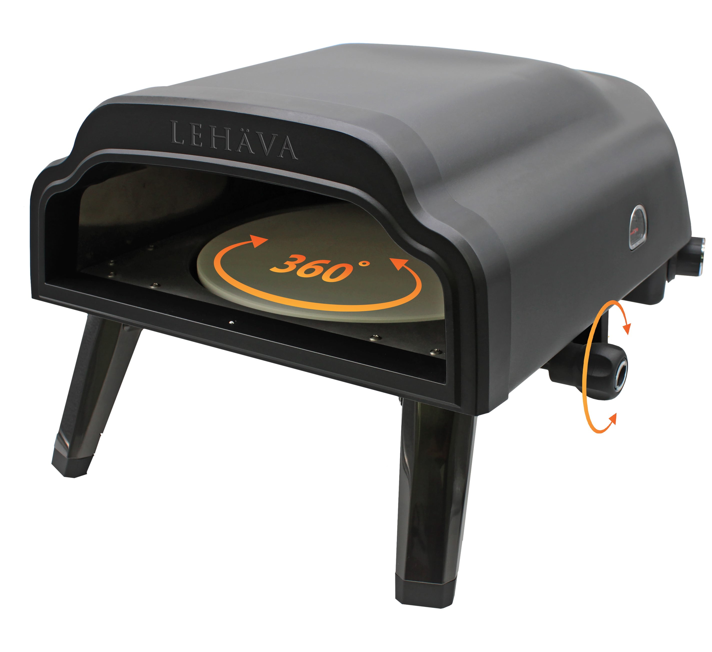 Lehava 14-inch Black Stainless Steel Portable Outdoor Propane Pizza Oven