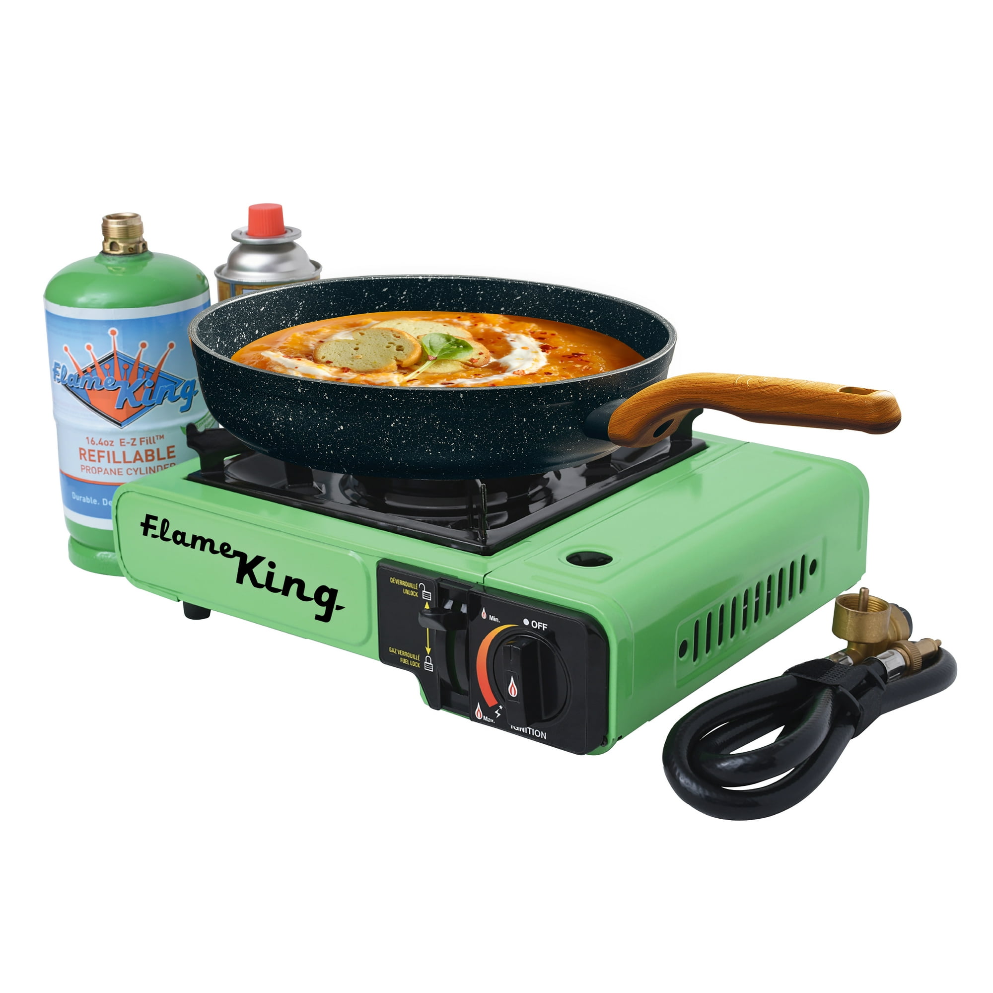 Flame King Portable Multi Fuel Butane or Propane Camping Stove Burner with  Carry Case - Walmart.com