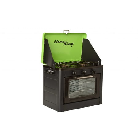 Flame King Portable Outdoor Propane Oven Stove Combo for Camping, RV, Tailgating, Trailer