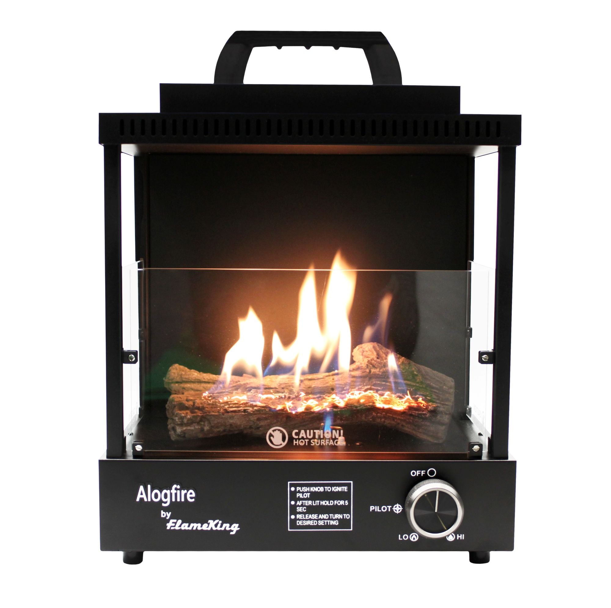 Flame King ALOGFIRE Propane Ambiance Log Fireplace Heater, Clean, and Smokeless Dancing Flame