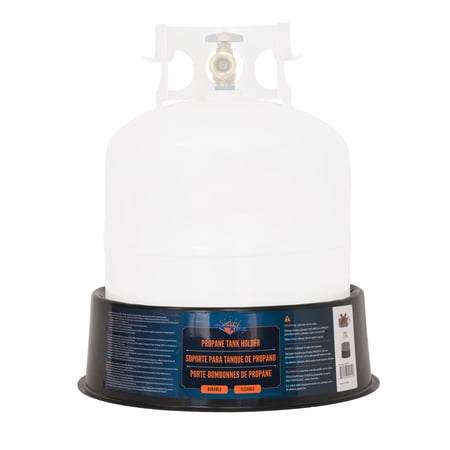 Flame King Propane Cylinder Stabilizer Base, Impact-Resistant Propane Tank Holder, Black