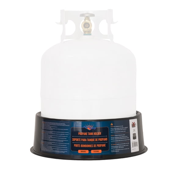 Flame King Propane Cylinder Stabilizer Base, Impact-Resistant Propane Tank Holder, Black