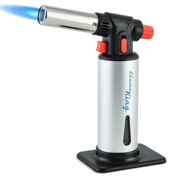 Flame King Culinary Butane Refillable Kitchen Blow Torch with Igniter Adjustable Flame, Safety Lock