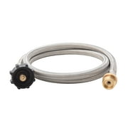 Flame King 5FT Steel Braided Hose, 1LB to 20LB Adapter for Portable Appliances SS-QCC-1LB