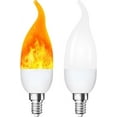 thumbnail image 1 of Flame Light Bulbs, 3 Modes LED Flame Effect Light Bulb, E12 Base Flickering Light Bulb with Gravity Sensor,Flickering Light Bulbs Halloween Home Party (2 Pack-E12), 1 of 12