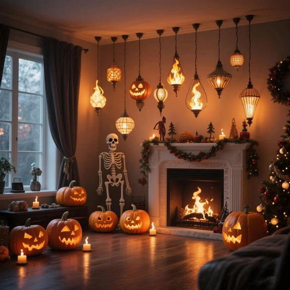 Flame Light Bulbs, Flickering Light Bulb with 4 Modes Upside Down Effect, 5W E26 Base Orange LED Fire Lights for Halloween Christmas, Indoor Outdoor Party Home Patio Porch Decor