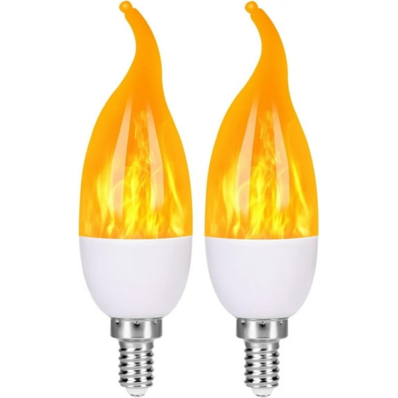 Flame Light Bulbs Outdoor, 3 Modes LED Flame Effect Light Bulbs, Candelabra Light Bulbs, E12 Base Flickering Light Bulbs Flame Bulbs for Home, Indoor Decoration(8 Pack)