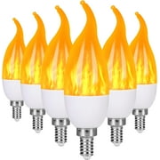 Flame Light Bulbs Outdoor, 3 Modes LED Flame Effect Light Bulbs, Candelabra Light Bulbs, E12 Base Flickering Light Bulbs Flame Bulbs for Home, Indoor Decoration8 Pack