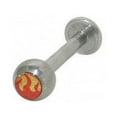 thumbnail image 1 of Flame Logo Labret Monroe 14G Surgical Steel Lip Jewelry, 1 of 5