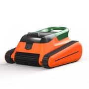 Flame Orange Seauto Crab Cordless Pool Vacuum Robot, Automatic Robotic Pool Cleaner Lasts 150 Mins Wall Climbing, 180W Powerful Suction for Above Ground & Inground Pools Up to 2,000 Sq. ft.