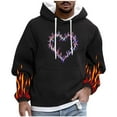 thumbnail image 1 of Flame Print Hoodies for Mens Fleece Long Sleeve Hooded Sweater Casual Warm Relaxed Fit Thermal Shirt with Kangaroo Pocket Casual Fall Outfits Y2K Winter Clothes 2025, 1 of 5