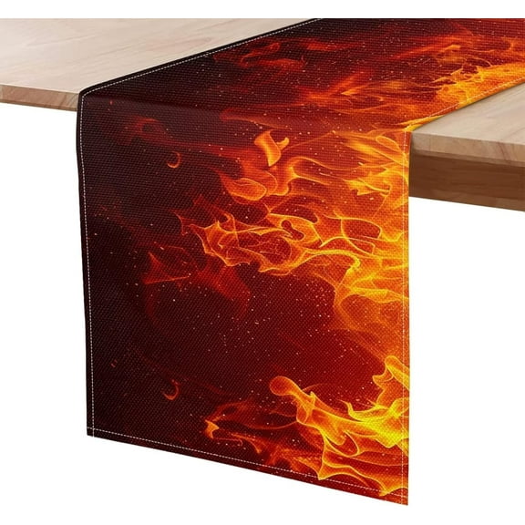 Flame Print Table Runner Home Kitchen Dining Table Decoration Washable Dining Room Table Runner Dining Room Decor Quick Dry Runners for Tables Doilies for Furniture